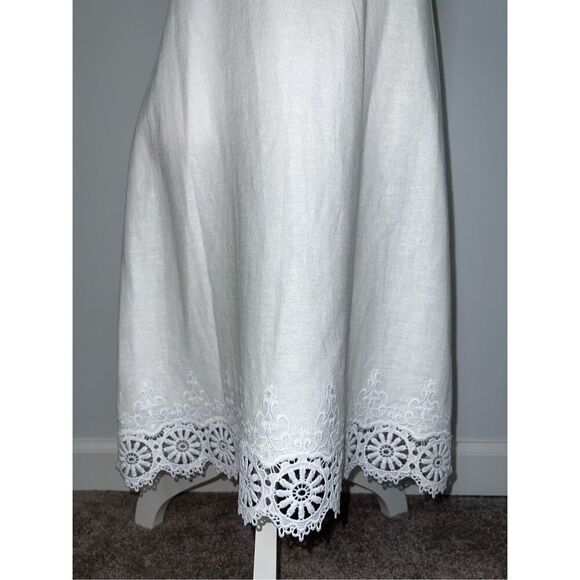 Women’s White Linen Blend Sheath Dress 8 - Picture 2 of 12